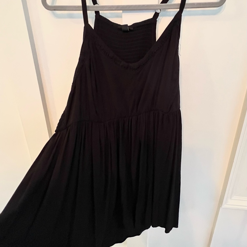 Black shirred/ruched flowy tank. Empire waist. Torrid size 1.